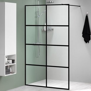 Sealskin - Inloopdouche - Complete Set Mix & Match 118 X 200cm - Zwart Profiel - 8 Mm Helder Glas