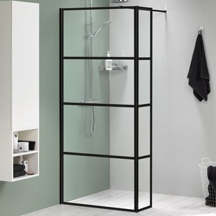Sealskin - Douchedeur + Vaste Zijwand Mix & Match 98+30 X 200cm - Zwart Profiel - 8 Mm Helder Glas