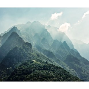 Fotobehang The Summit - Blauw - 2,50m X 300cm