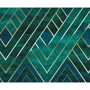 Fotobehang Art Deco - Groen - 2,50m X 100cm