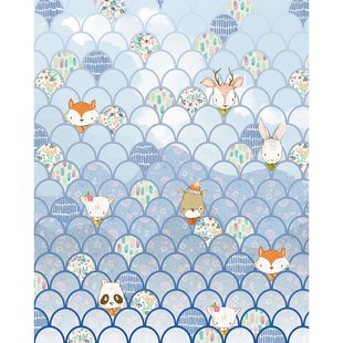 Fotobehang Shelly Bluewave - Blauw - 2,50m X 200cm