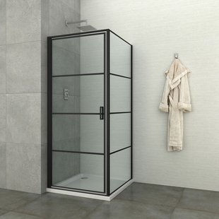 Allibert - Zijwand Loftgame 90 X 200cm - Zwart Profiel - 8 Mm Helder Glas