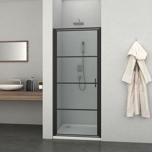 Allibert - Douchedeur Loftgame 90 X 200cm - Zwart Profiel - 8 Mm Helder Glas