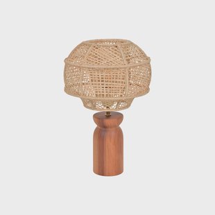 Odyssée tafellamp, hoogte 43 cm MARKET SET - Woonkamer - Designer - Hout - Met lampenkap
