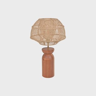 Odyssée tafellamp, hoogte 63 cm MARKET SET - Woonkamer - Designer - Hout - Met lampenkap