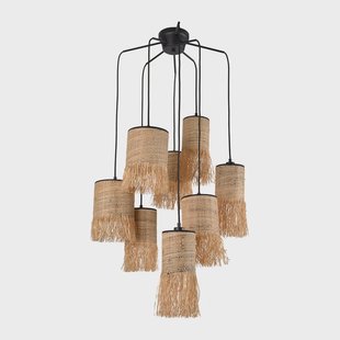 Formentera hanglamp Ø 50 cm, palmvezel, 8-lamps MARKET SET - Woonkamer - Designer - Meerdere lampen