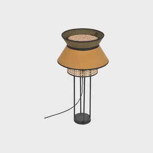 Singapour DBL tafellamp, kaki/curry MARKET SET - Woonkamer - Designer - Stof - Met lampenkap