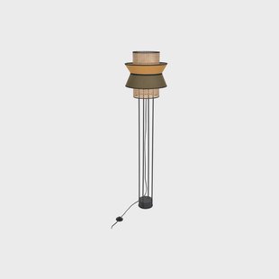 Singapour DBL vloerlamp, kaki/curry MARKET SET - Woonkamer - Designer - Hout - Met lampenkap