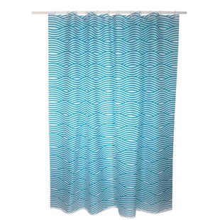 Msv Douchegordijn Wave Blauw 180cm