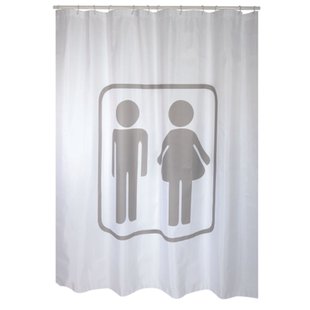 Msv Douchegordijn Man/vrouw Grijs 180cm