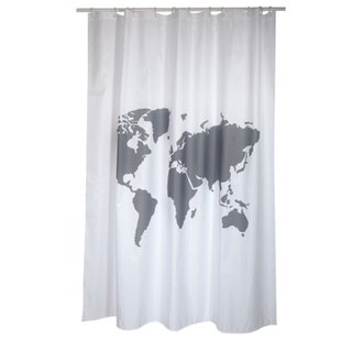 Msv Douchegordijn World Grijs 180cm