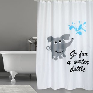 Msv Douchegordijn Water Battle Grijs 180cm