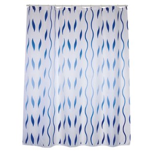 Msv Douchegordijn Seventies Blauw 180cm