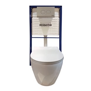 Allibert Aston Inbouwtoilet Set Met Softclose Toiletzitting - Wit