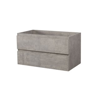 Aquazuro Wastafelonderkast Napoli 90cm - Betongrijs - Met 2 Lades - 89,4x50x47,5cm