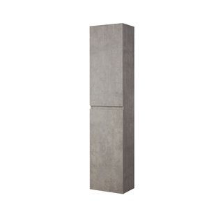 Aquazuro Hoge Badkamerkast Napoli 40cm - Betongrijs - Met 2 Deuren - 40x176x30cm