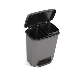 Kis Compatta Afvalscheider Zwart Grijs 2x12l