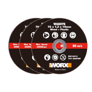 Worx Doorslijpschijf Wa6076 76mm – 3 Stuks