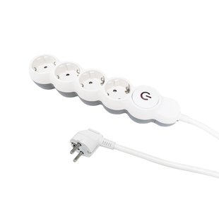 Sencys Stekkerdoos 4-voudig Wit 1,5 Meter