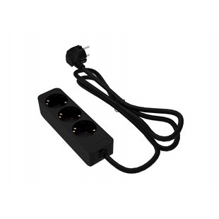 Baseline Stekkerdoos 3-voudig Zwart 1,5 Meter