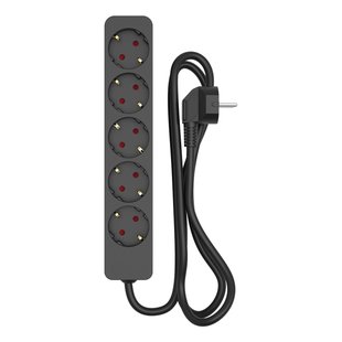 Baseline Stekkerdoos 5-voudig Zwart 1,5 Meter