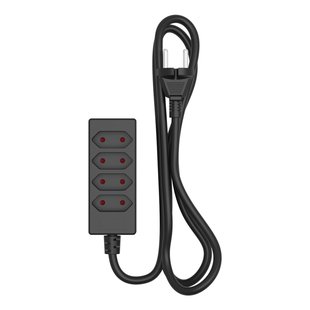 Sencys Stekkerdoos 4-voudig Zwart 1,5 Meter