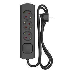 Sencys Stekkerdoos 3-voudig Zwart 1,5 Meter