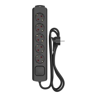 Sencys Stekkerdoos 5-voudig Zwart 1,5 Meter