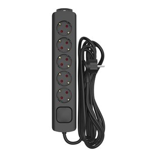 Sencys Stekkerdoos 5-voudig Zwart 5 Meter