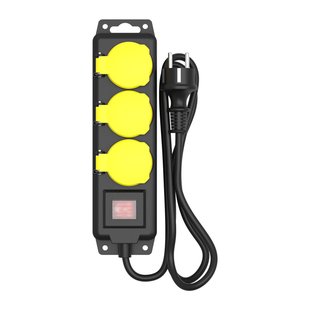 Sencys Stekkerdoos 3-voudig Zwart/geel 3 Meter