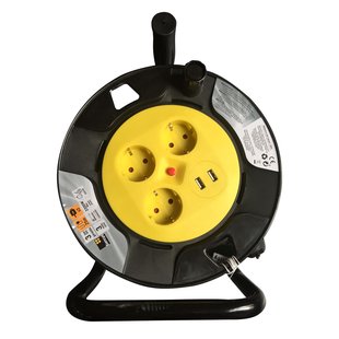 Sencys Schuko Haspel 2xusb 25m 3g1.0