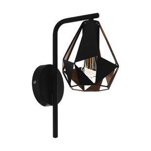 Eglo Wandlamp Carlton Zwart Koper E27