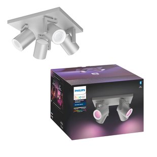 Philips Hue Opbouwspot Argenta Aluminium 4x5,7w