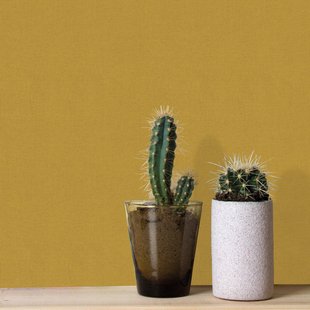 Decomode Vliesbehang Basic Textile - Okergeel - 10,05 M X 53 Cm