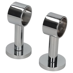 Gordijnroede Steunen Plafond 5cm Chroom 28mm - 2 Stuks