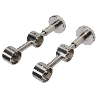 Gordijnroede Steunen Dubbel 17cm Chroom 28mm - 2 Stuks