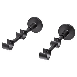 Gordijnroede Steunen Dubbel 16cm Antraciet 20mm - 2 Stuks