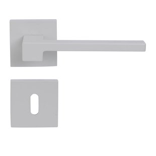 Sencys Deurkruk Op Rozet Berlin - Aluminium - Wit Gelakt - Sleutelgat - Vierkant Rozet - 128 Mm