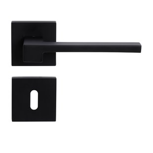 Sencys Deurkruk Op Rozet Berlin - Aluminium - Zwart Gelakt - Sleutelgat - Vierkant Rozet - 128 Mm