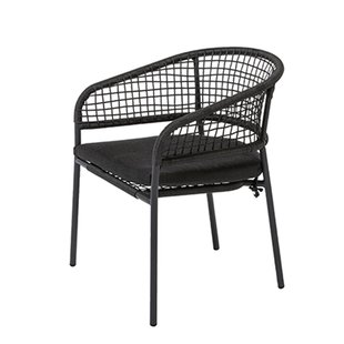 Central Park Stapelbare Wicker Tuinstoel Ciotat Aluminium Zwart