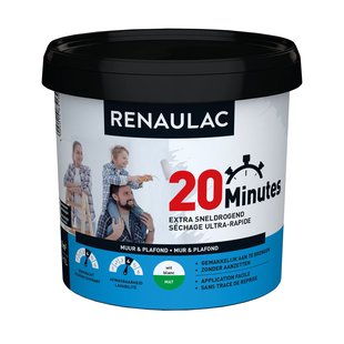 Renaulac 20 Minutes Muurverf - Mat - Wit - 1l
