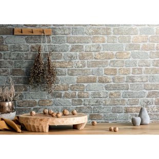 Vliesbehang Steen 58410 - Grijs - Beige - Zand - Bruin - 10,05m X 53cm