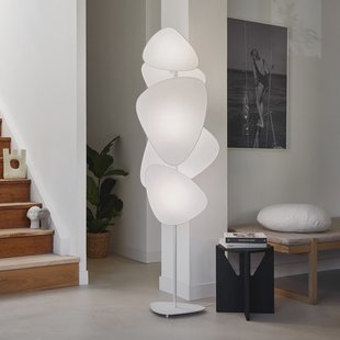 Screen vloerlamp papier wit hoogte 179 cm MARKET SET - Slaapkamer - Metaal - Meerdere lampen