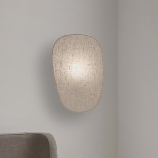 Screen 70's wandlamp hoogte 40 cm berkenhout textiel Screen 70's MARKET SET - Gang / Hal - Stof - Rond