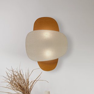 Screen 70's wandlamp 76 cm, berken/curry, textiel Screen 70's MARKET SET - Gang / Hal - Stof - Rond