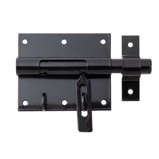 Alberts Boutsluitgrendel Met Platte Greep - Verzinkt Staal Met Zwarte Coating - 95x135 Mm