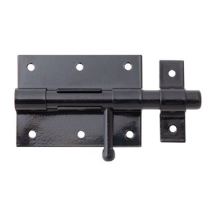 Alberts Boutgrendel Met Tegenstuk - Verzinkt Staal Zwart - 90x130 Mm