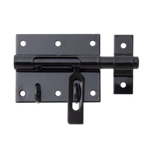 Alberts Boutsluitgrendel Met Platte Greep - Verzinkt Staal Zwarte Coating - 80x116 Mm