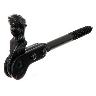 Alberts Luikvastzetter Herderkopje + Houtschroefdraad Coating Dompellak Zwart ⌀10/126,5mm