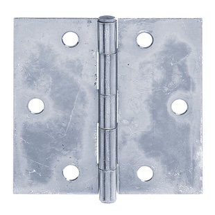 Alberts Scharnier Verzonken Schroefgaten Rolbaar + Vastgeklonken Rvs Pen 80x80x1,25mm